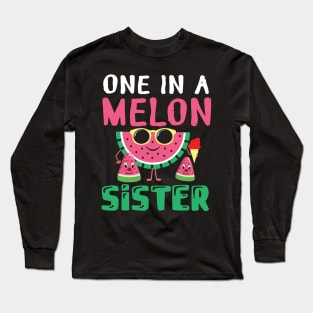 Glasses Watermelon One In A Melon Sister Brother Cousin Mom Long Sleeve T-Shirt